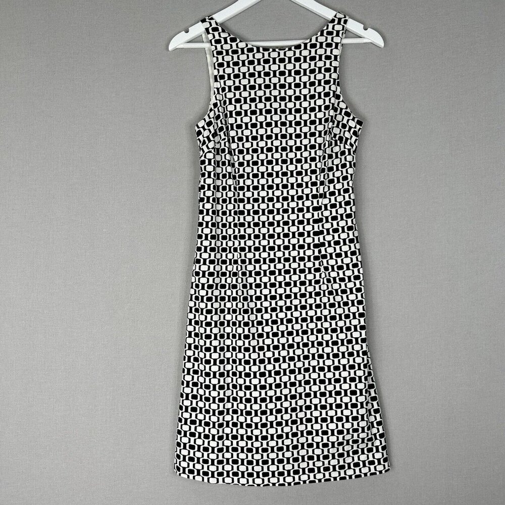 Max & Cleo Womens Dress 8 Black Geometric 70s Retro Inspired Groovy Cocktail